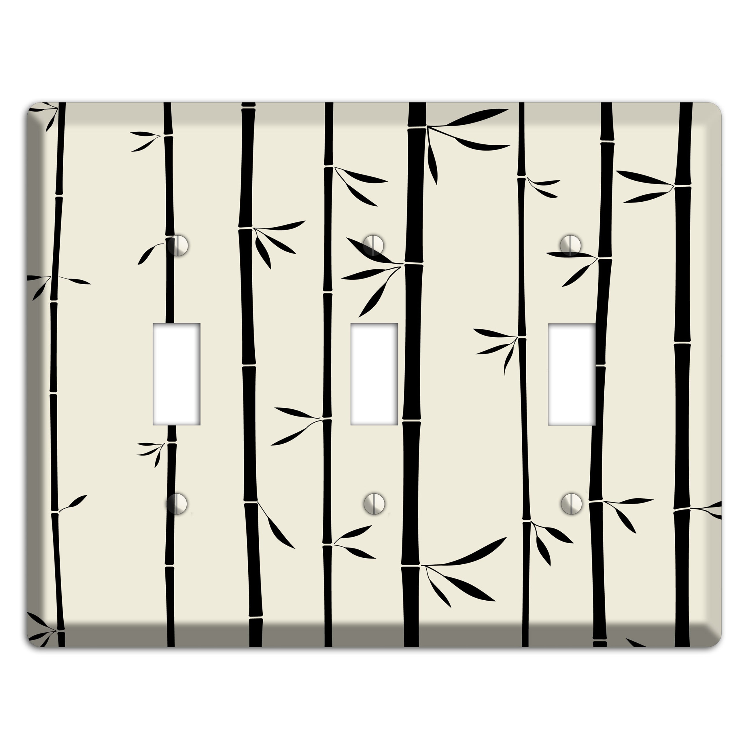 Beige Bamboo 3 Toggle Wallplate