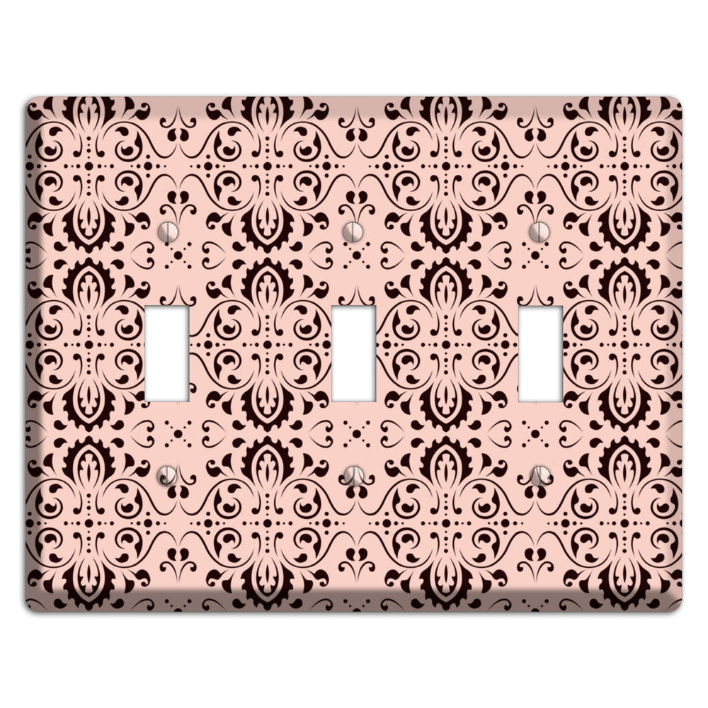 Coral Tapestry Cartouche 3 Toggle Wallplate