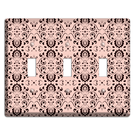 Coral Tapestry Cartouche 3 Toggle Wallplate