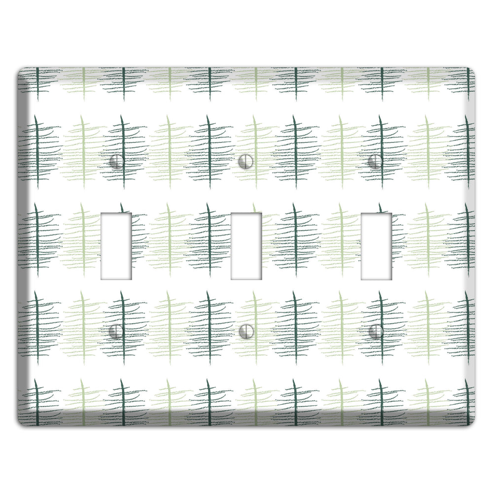 Leaves Style B 3 Toggle Wallplate