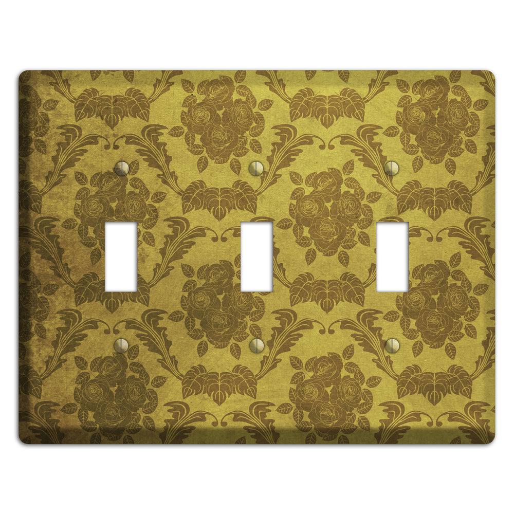 Pesto Vintage Rose Damask 3 Toggle Wallplate