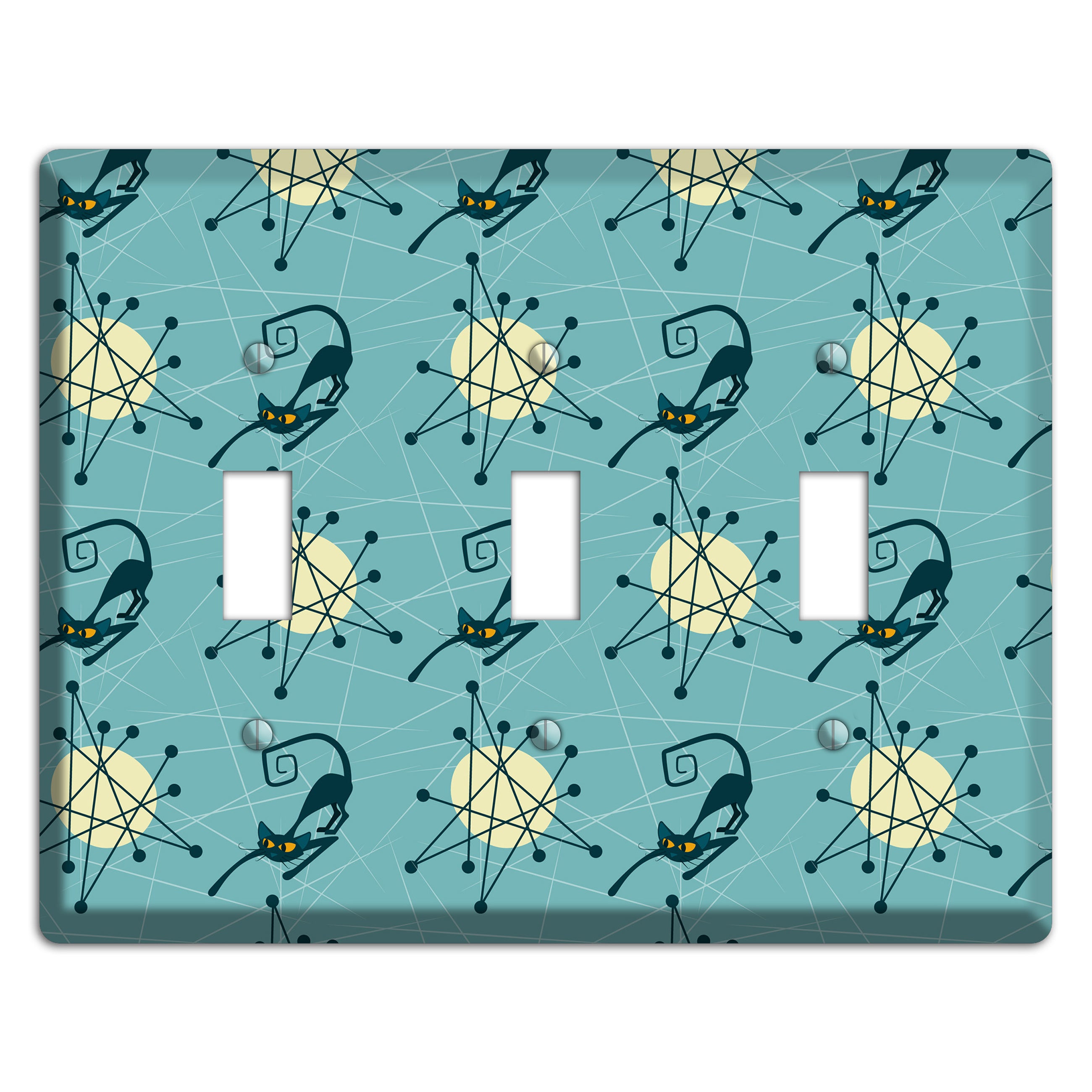 Atomic Black Cats 3 Toggle Wallplate