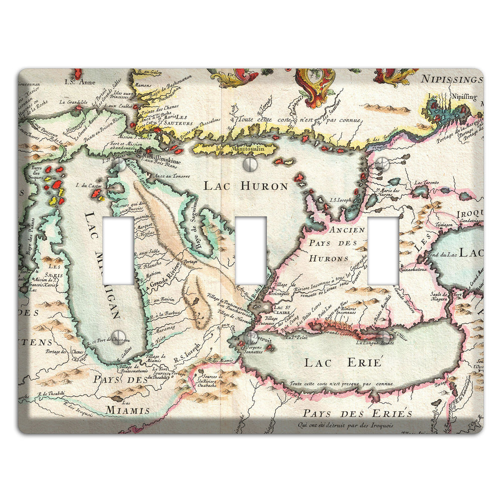 Lake Michigan 3 Toggle Wallplate