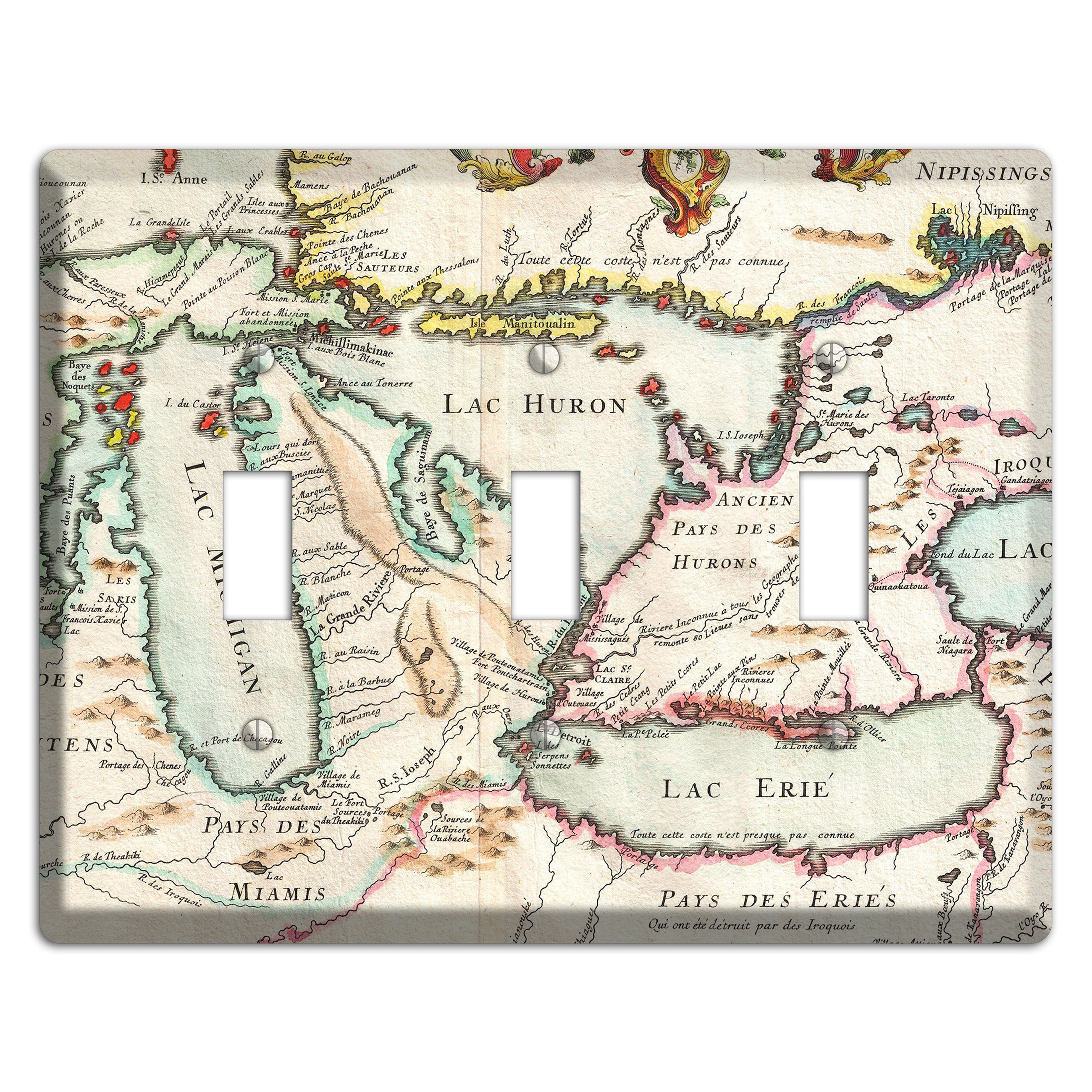 Lake Michigan 3 Toggle Wallplate