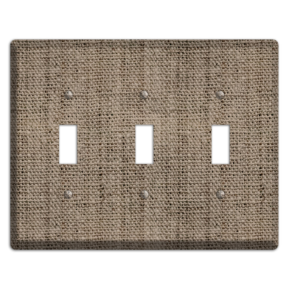 Sand Dune Burlap 3 Toggle Wallplate