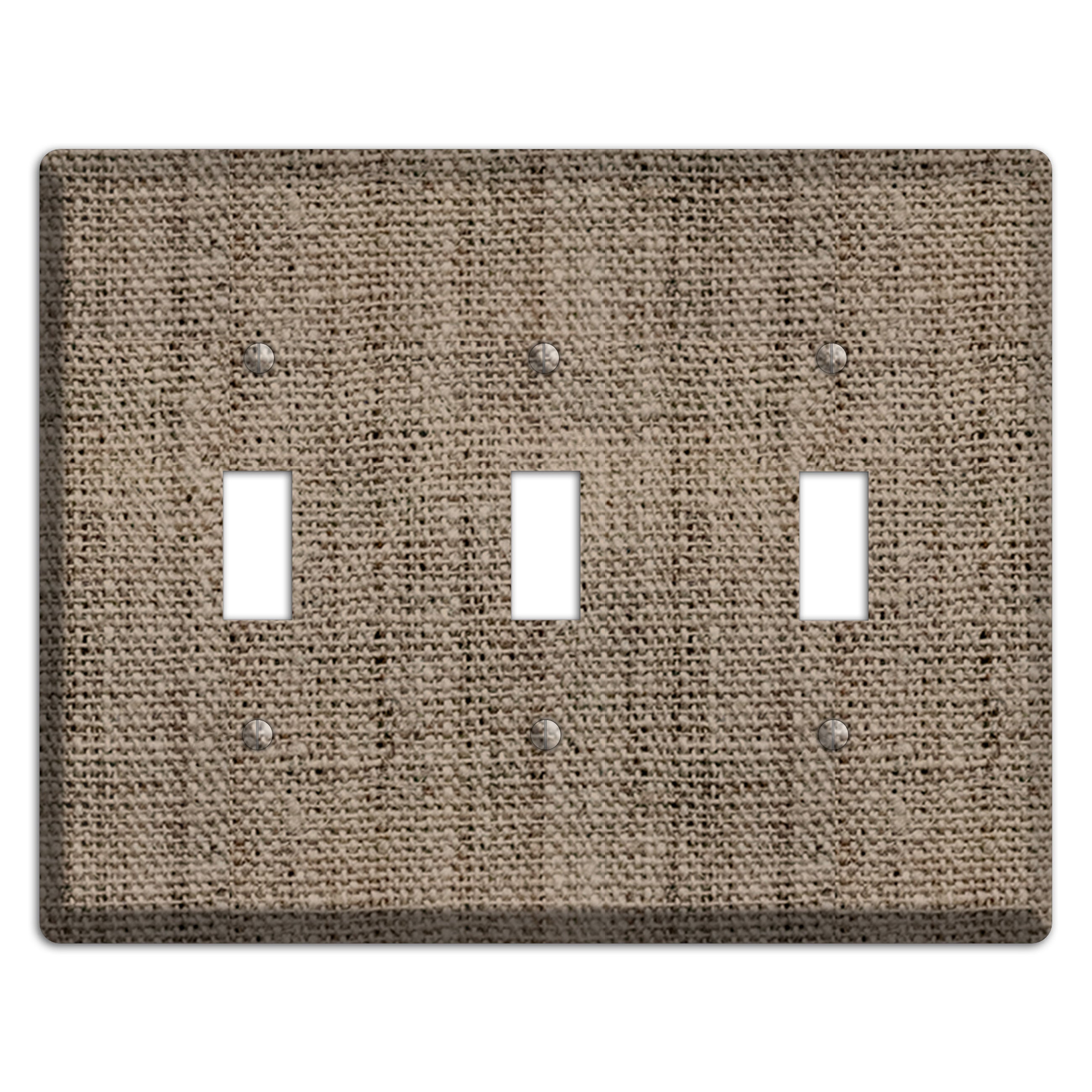 Sand Dune Burlap 3 Toggle Wallplate