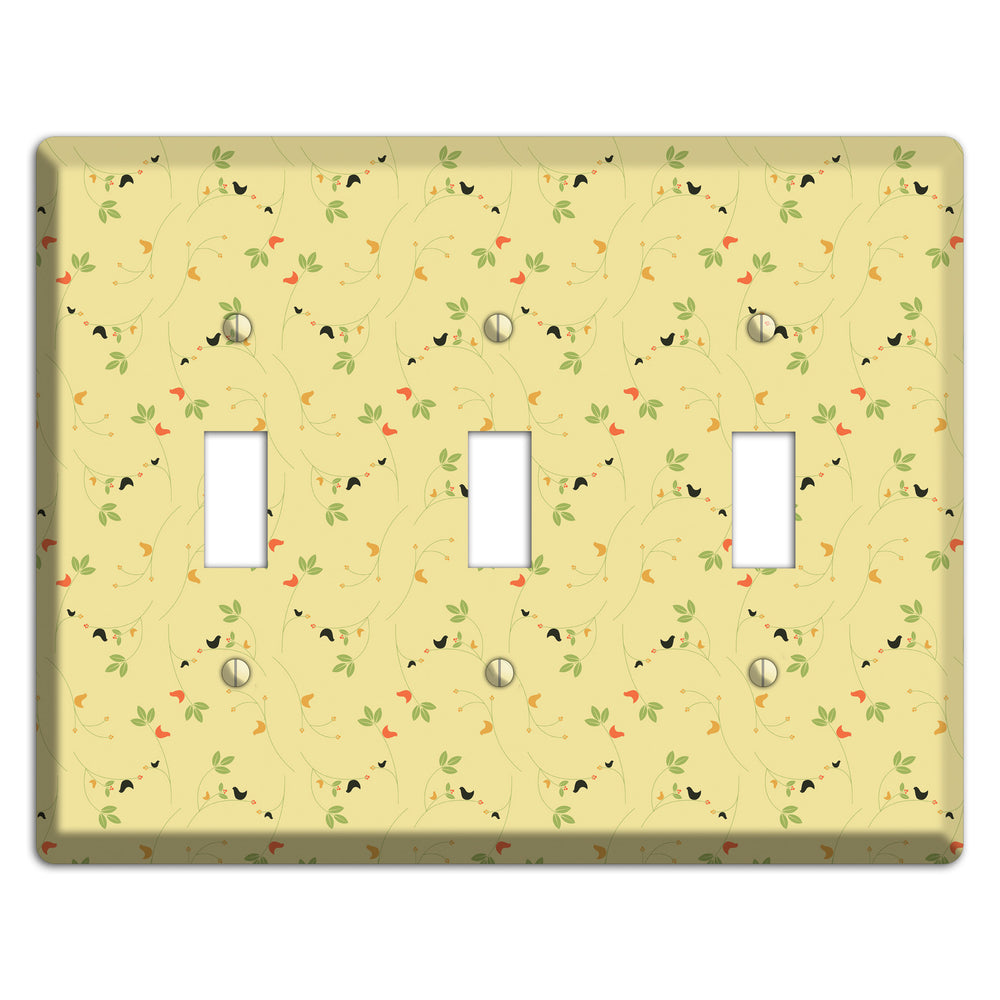 Tiny Yellow Flowers 3 Toggle Wallplate