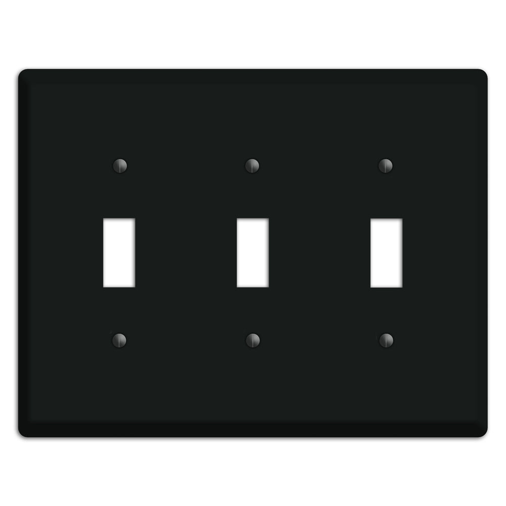 Baxter Matte Black Metal 3 Toggle Wallplate