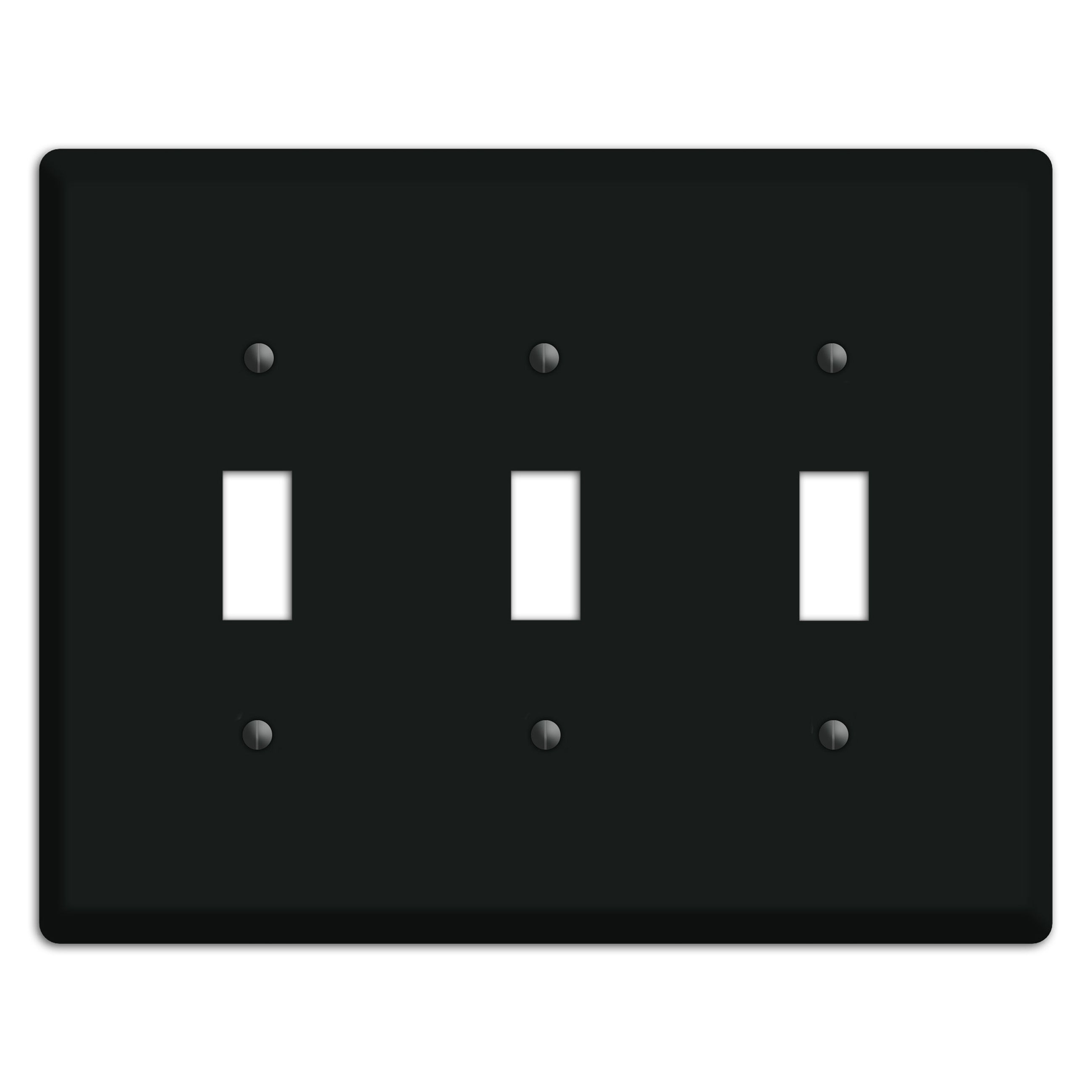Matte Black Metal 3 Toggle Wallplate
