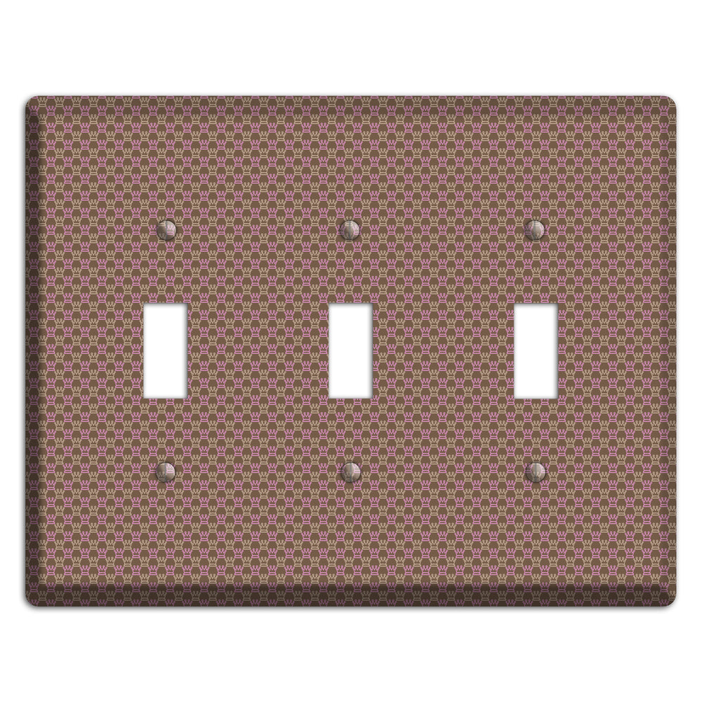 Brown Foulard 3 Toggle Wallplate