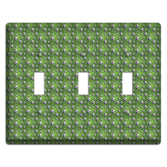 Green with Soccer Balls 3 Toggle Wallplate