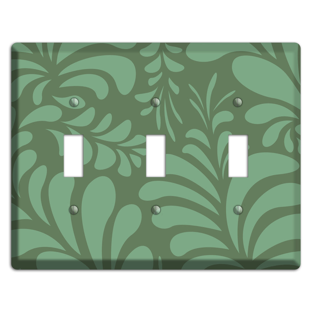 Green Herati 3 Toggle Wallplate