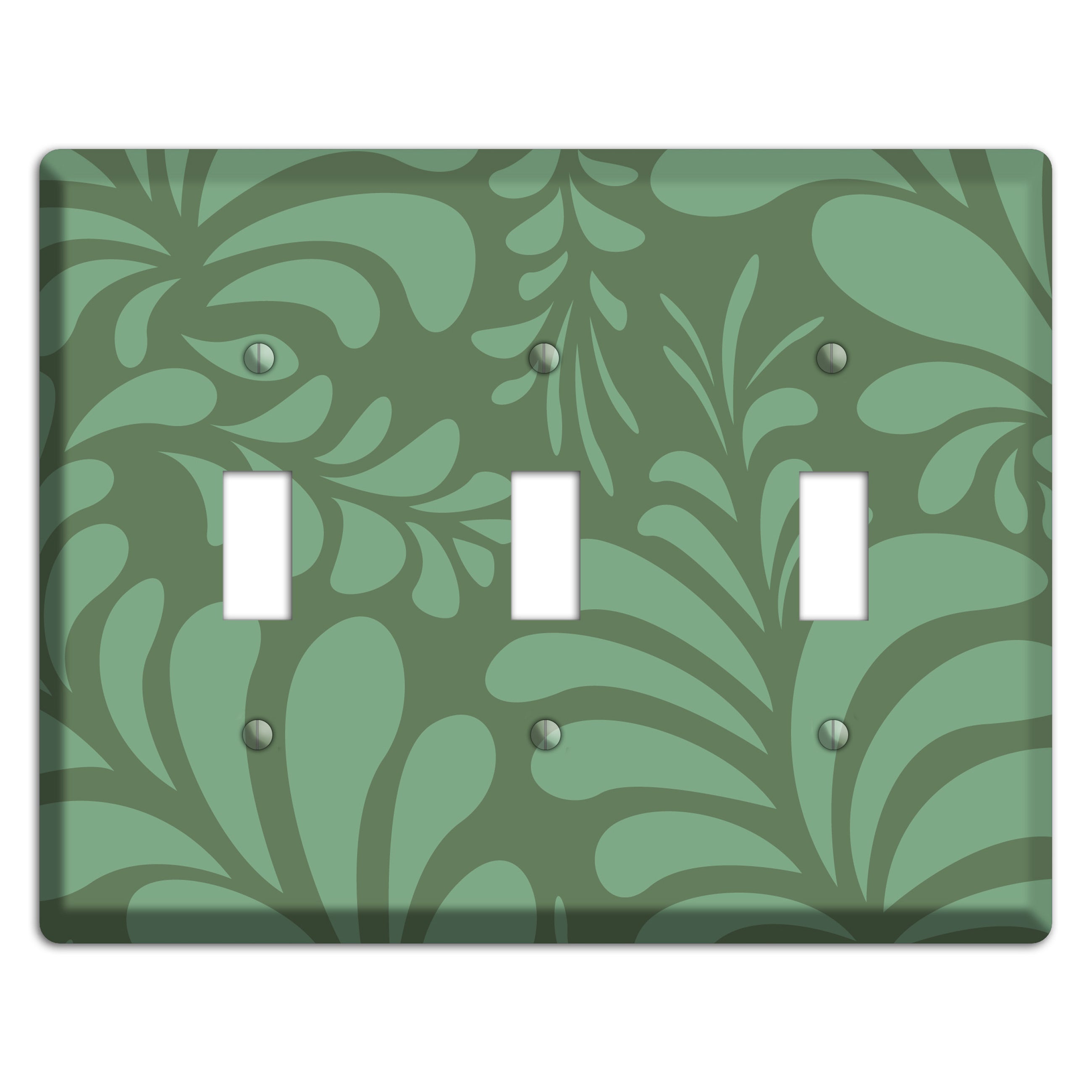 Green Herati 3 Toggle Wallplate