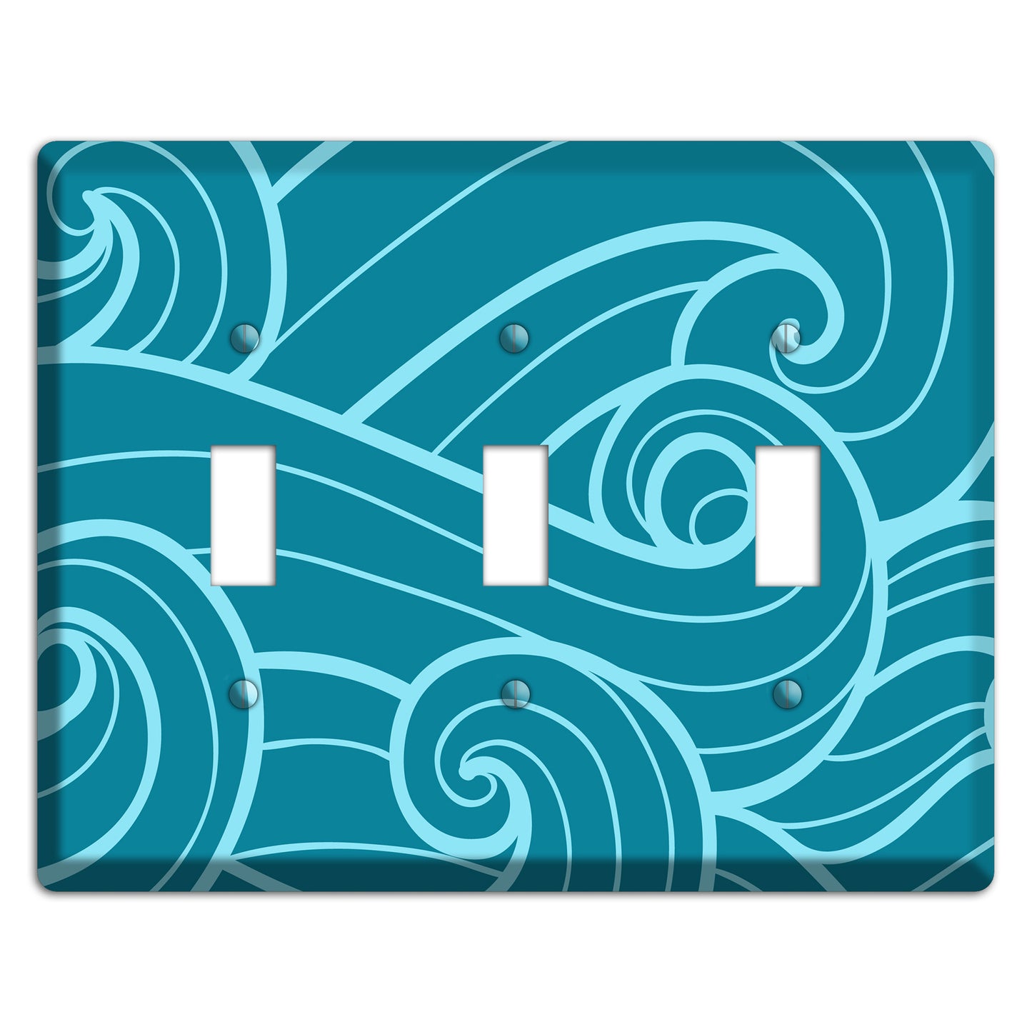 Abstract Curl Turquois 3 Toggle Wallplate