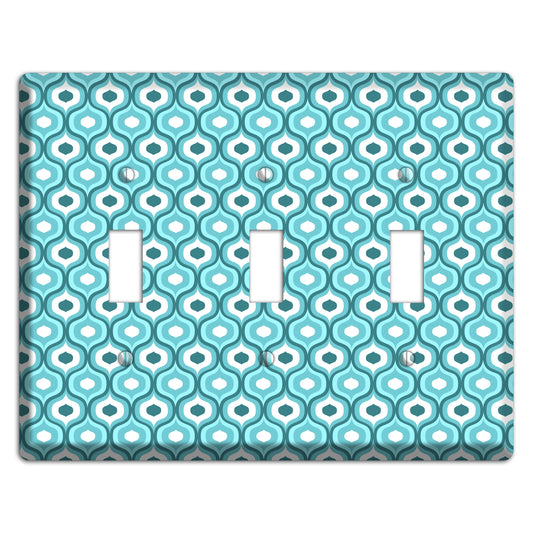 Multi Turquoise Double Scallop 2 3 Toggle Wallplate