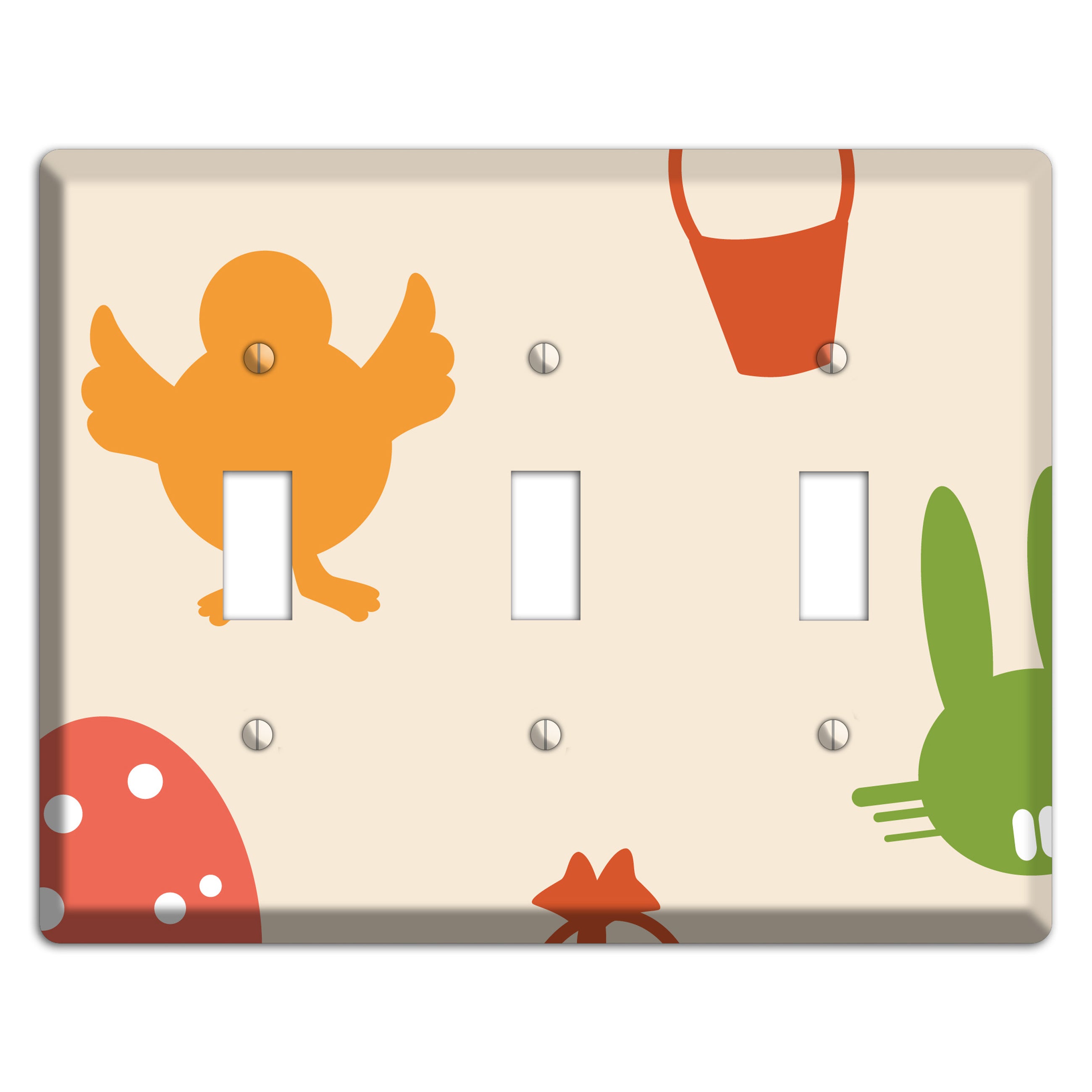Yellow Chick 3 Toggle Wallplate