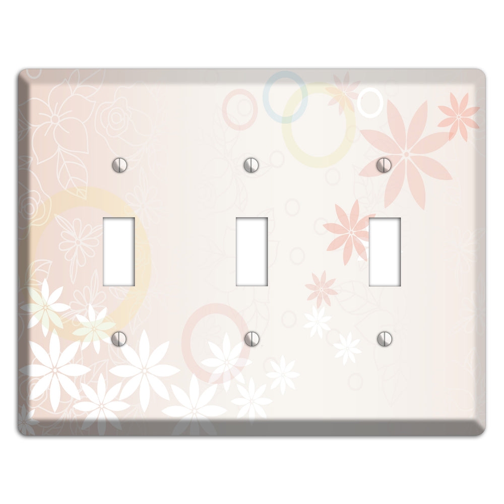 Mauve Floral 3 Toggle Wallplate