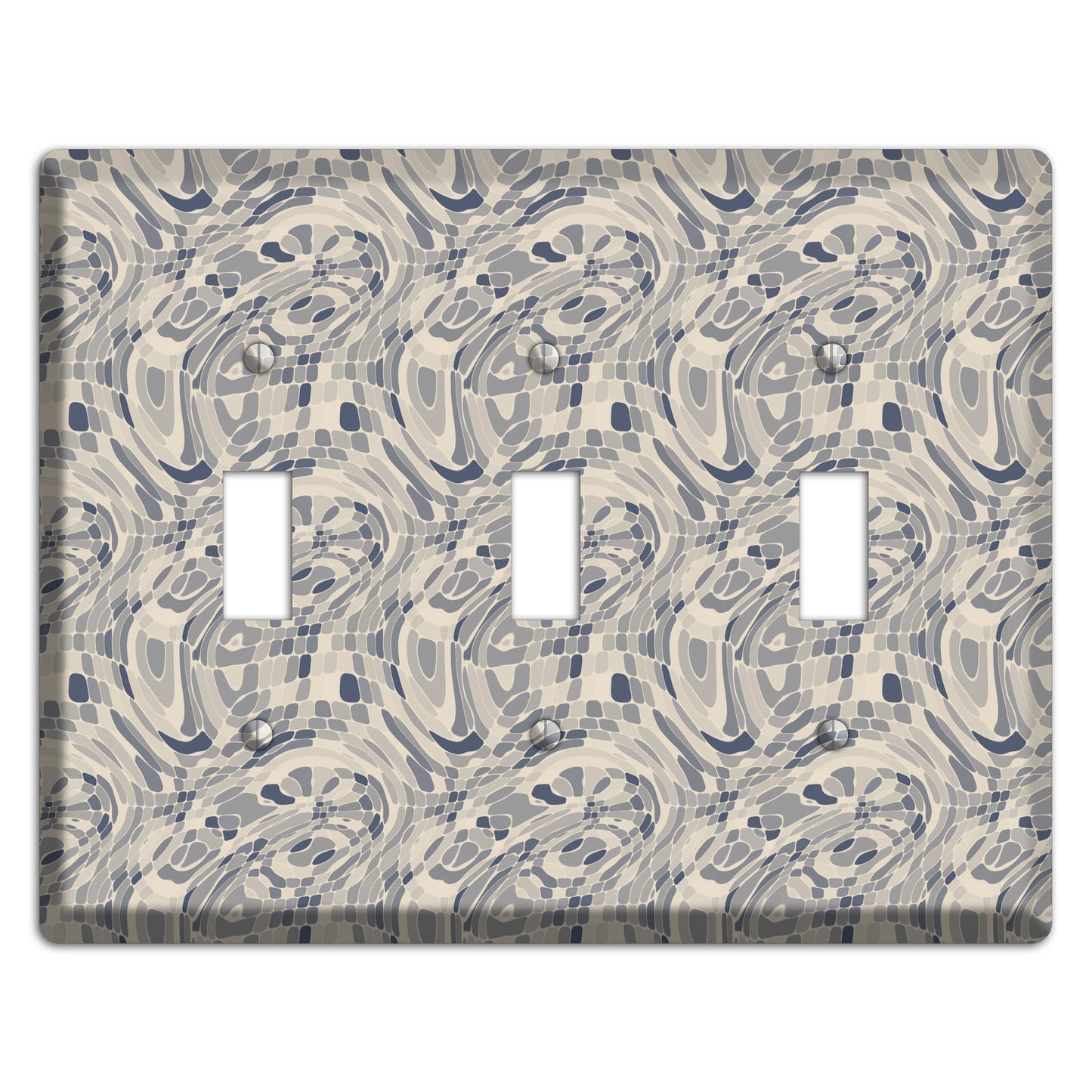 Blue and Beige Abstract 2 3 Toggle Wallplate