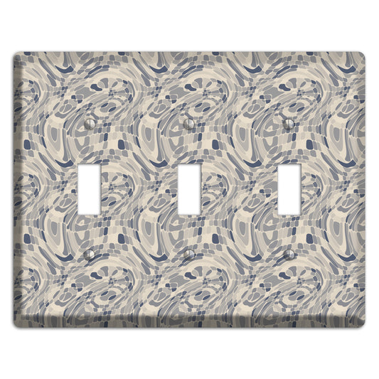 Blue and Beige Abstract 2 3 Toggle Wallplate