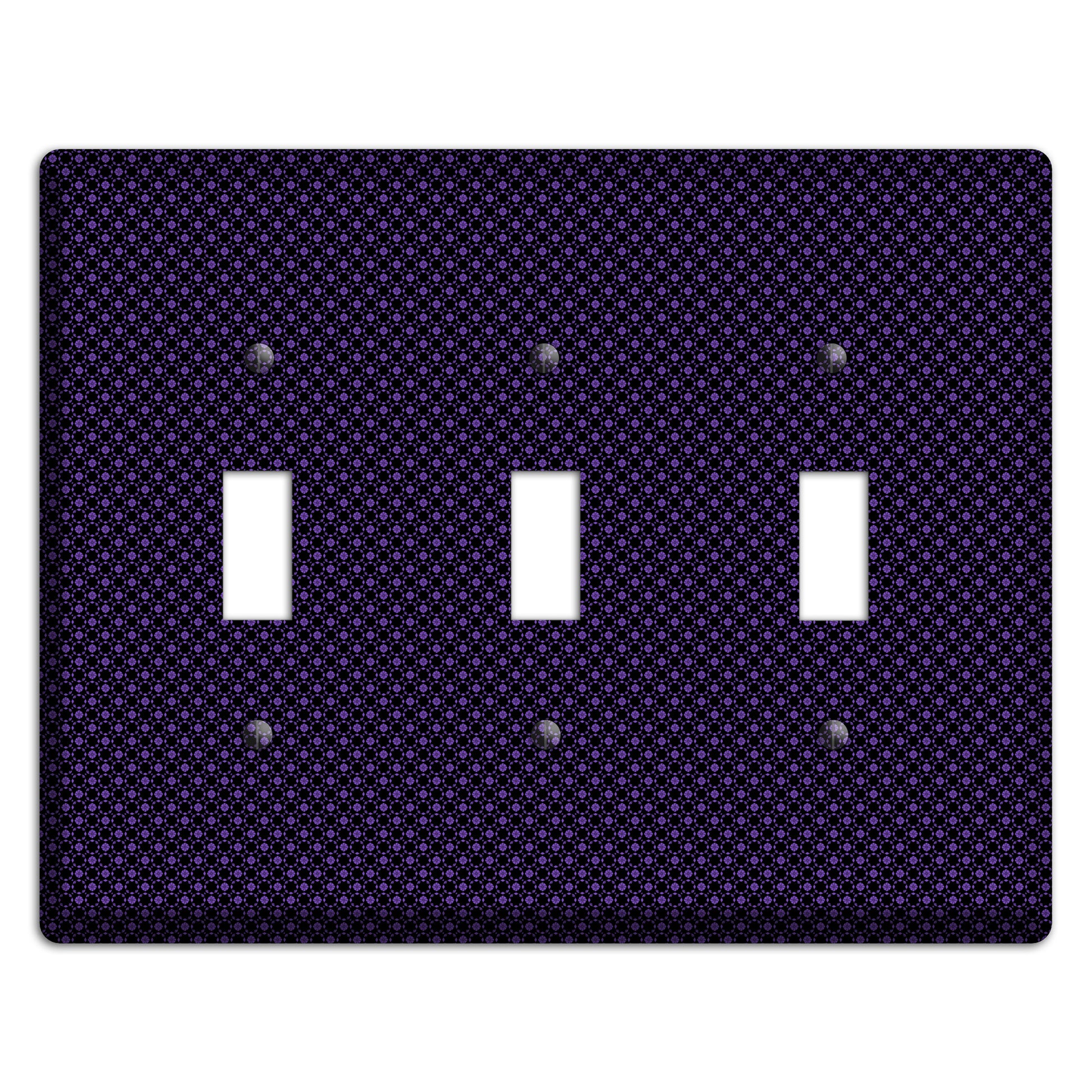 Multi Purple Geometric 3 Toggle Wallplate