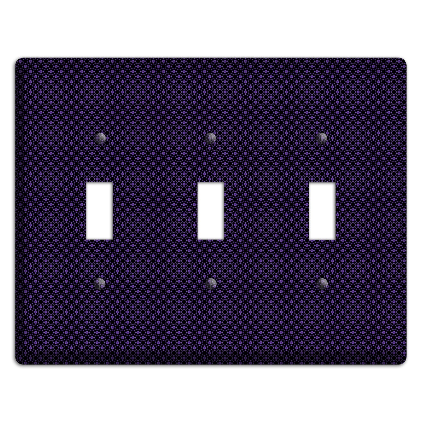Multi Purple Geometric 3 Toggle Wallplate