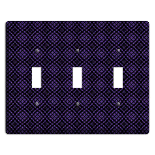 Multi Purple Geometric 3 Toggle Wallplate