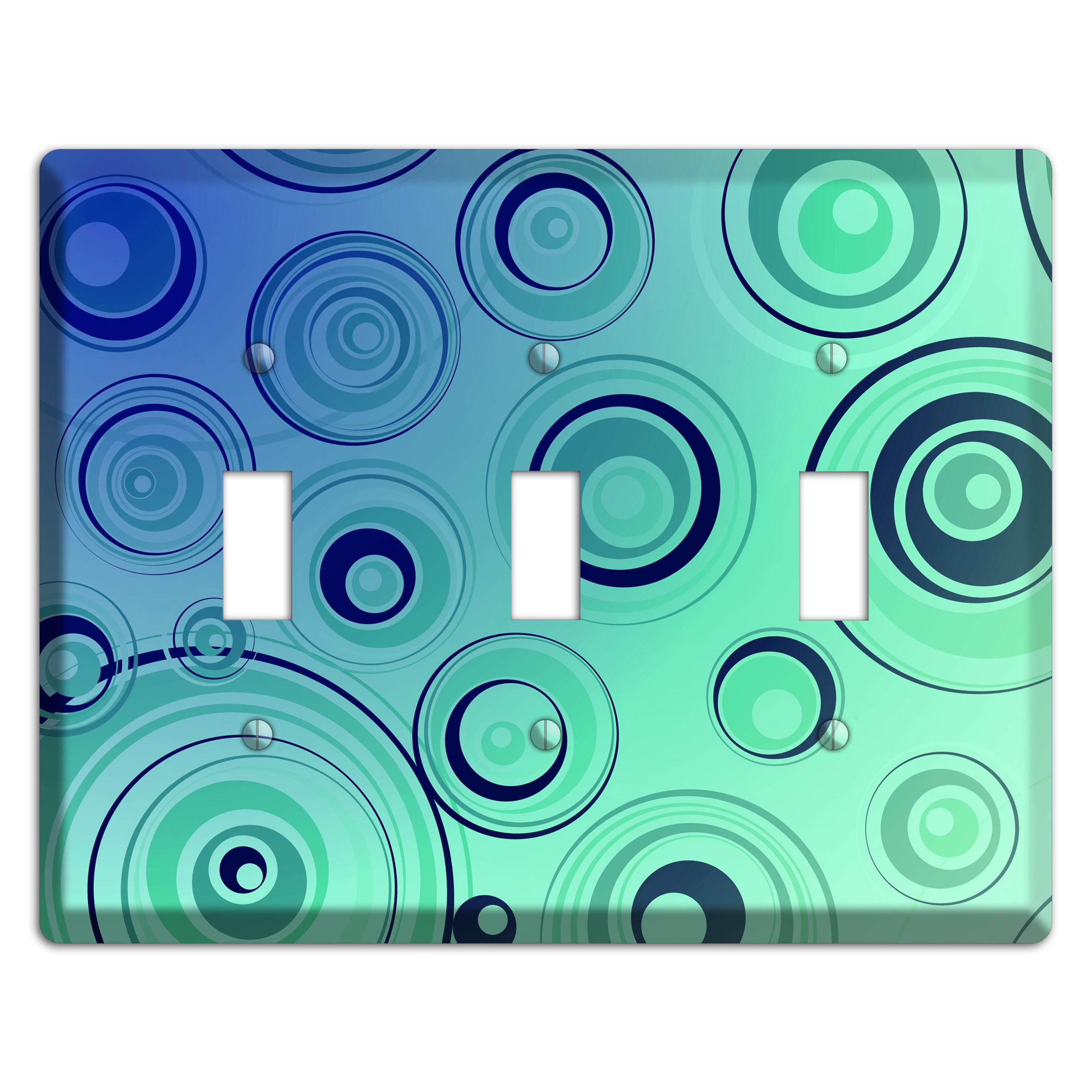 Blue and Green Circles 3 Toggle Wallplate