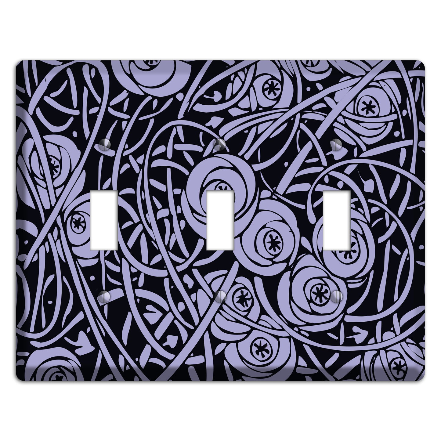 Lilac Deco Floral 3 Toggle Wallplate