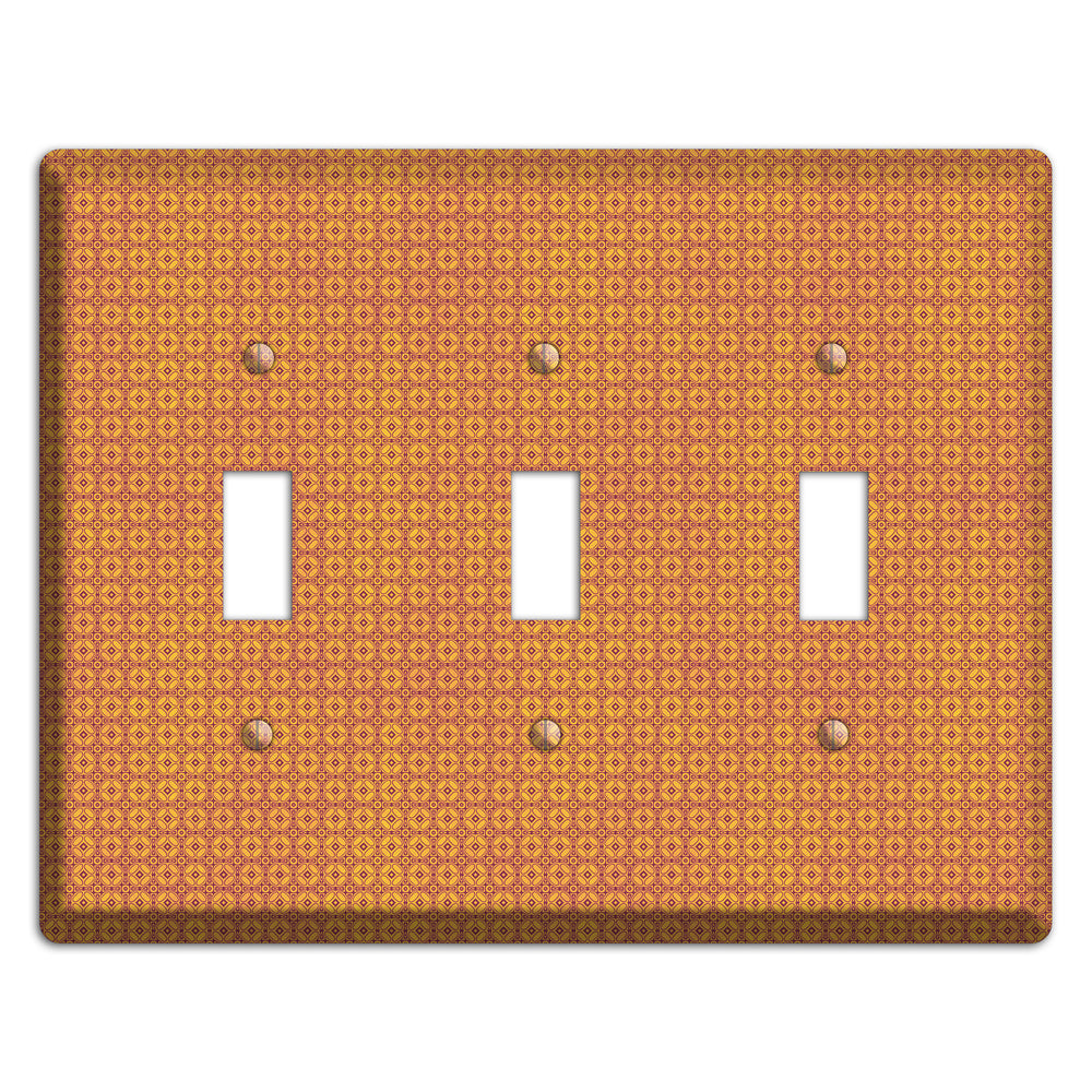 Multi Orange Arabesque 3 Toggle Wallplate