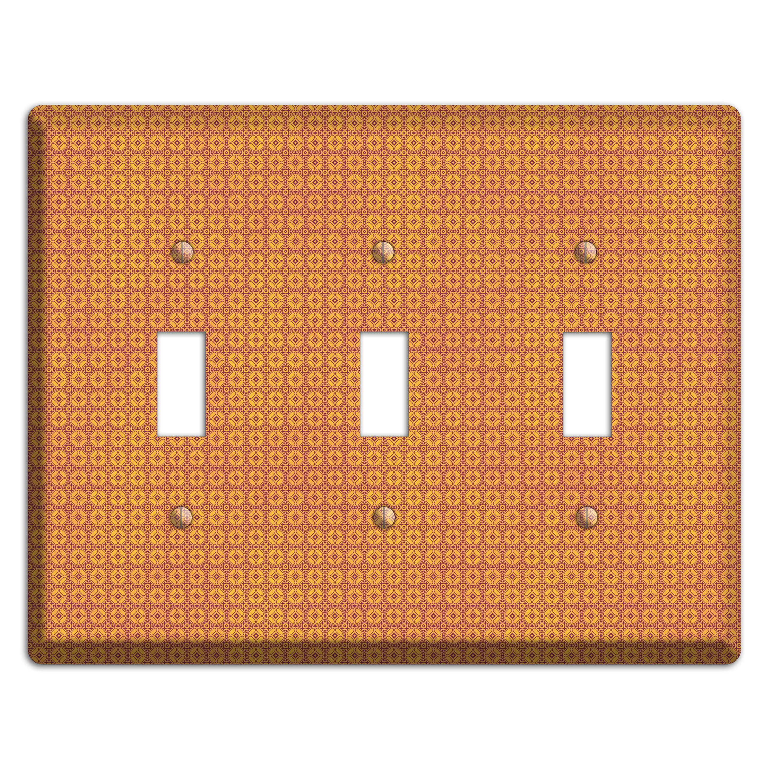 Multi Orange Arabesque 3 Toggle Wallplate
