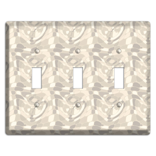 Beige Large Abstract 3 Toggle Wallplate