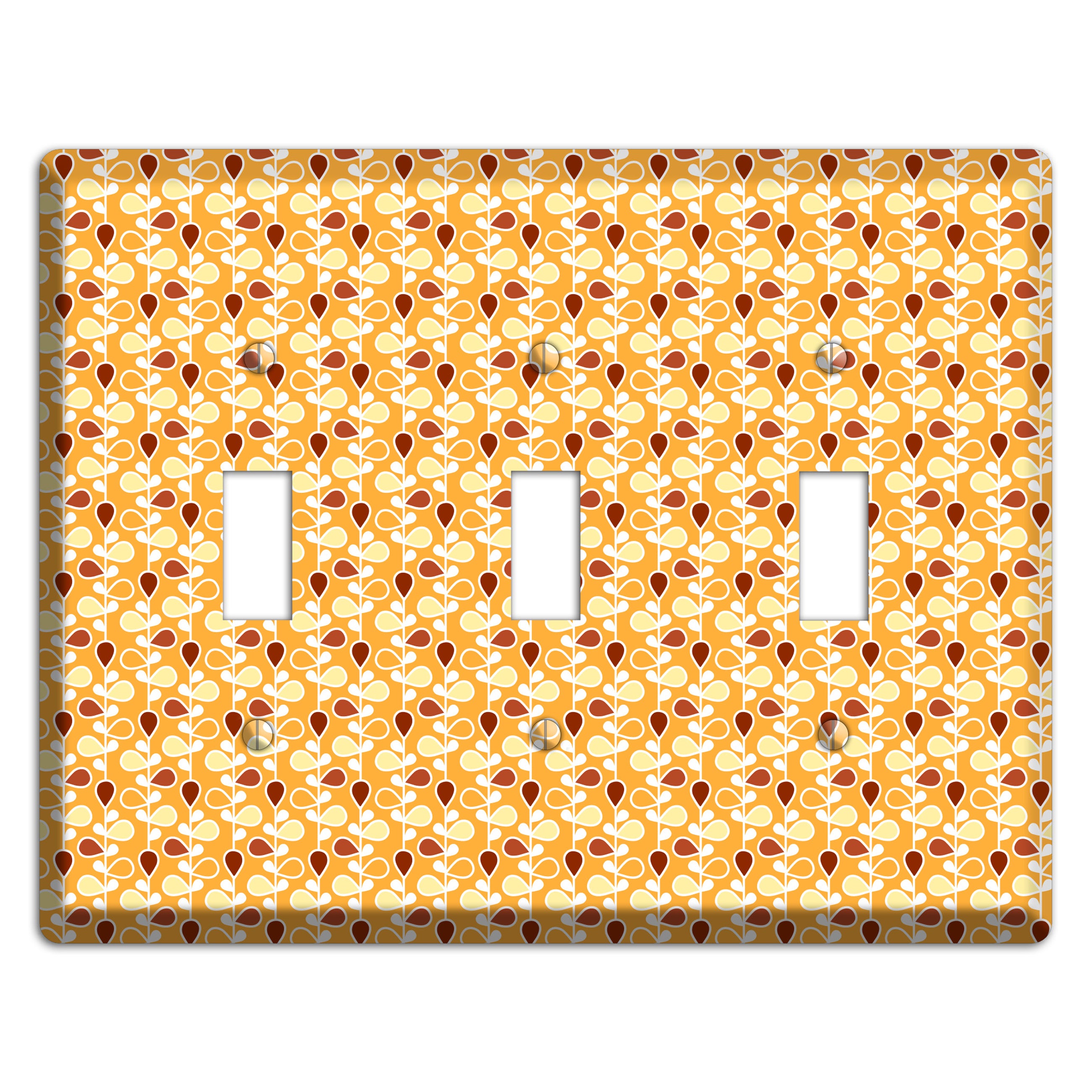 Yellow Teardrop Vine 3 Toggle Wallplate
