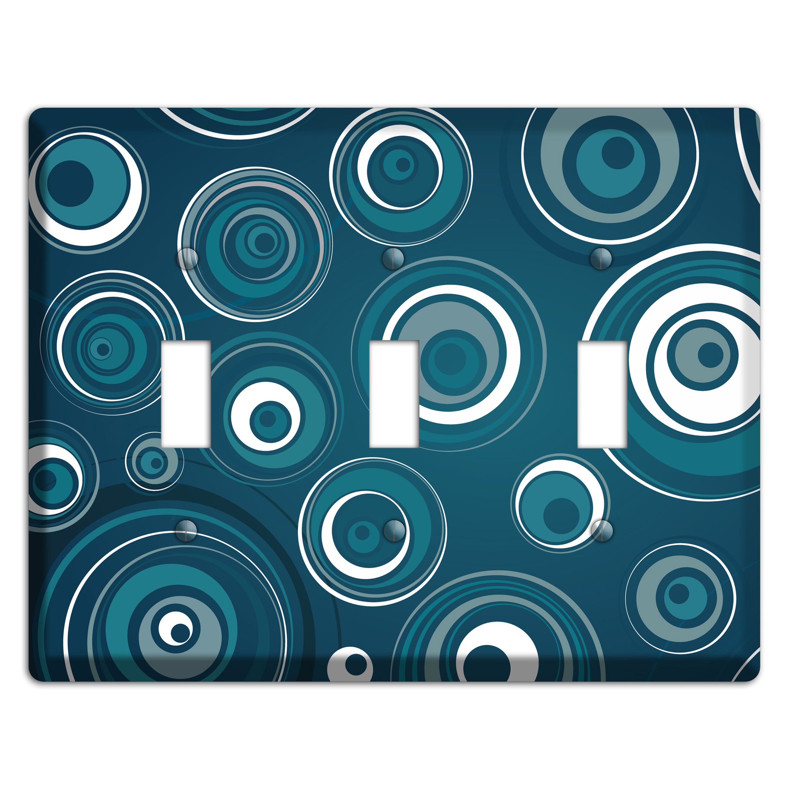 Blue Circles 3 Toggle Wallplate
