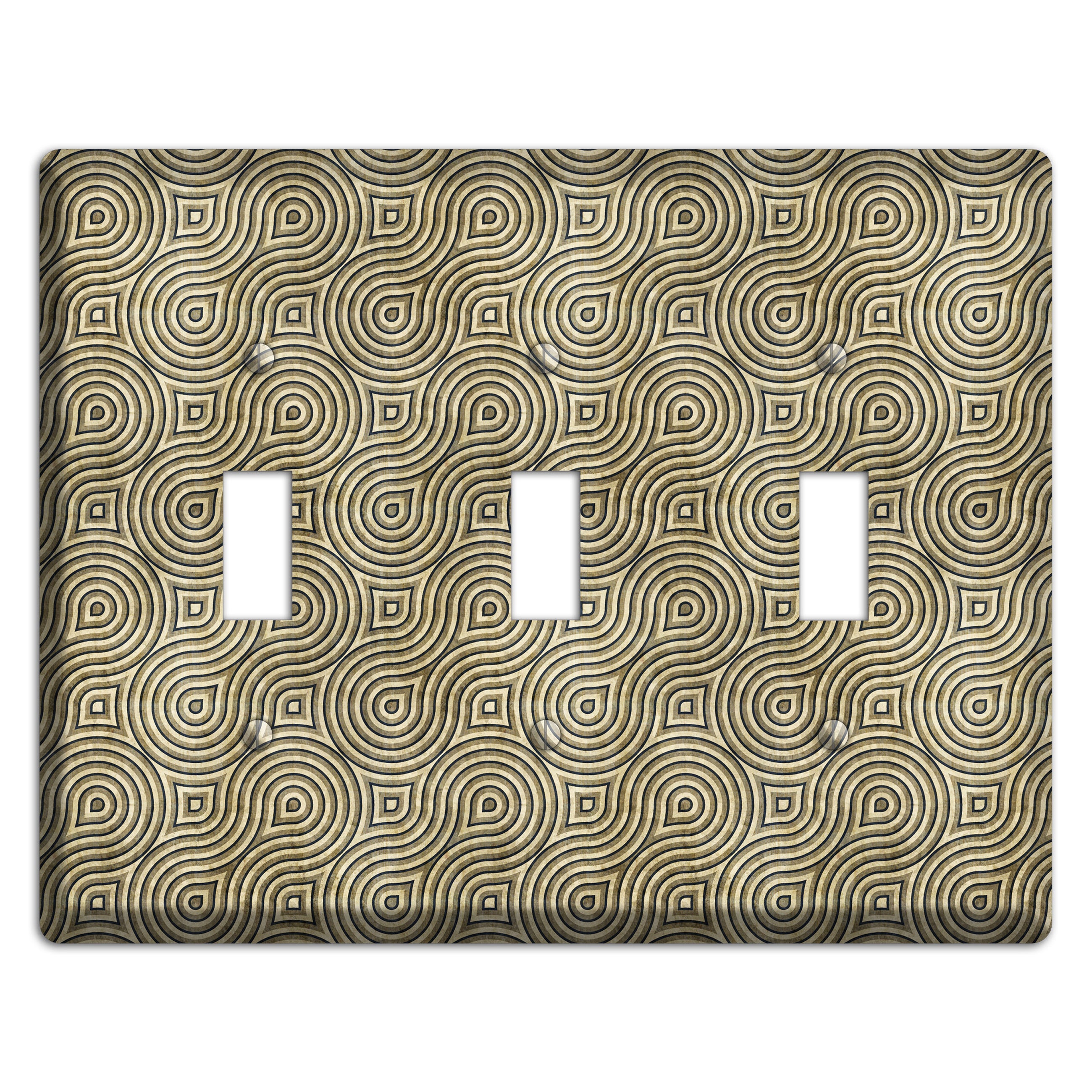 Olive Swirl 3 Toggle Wallplate