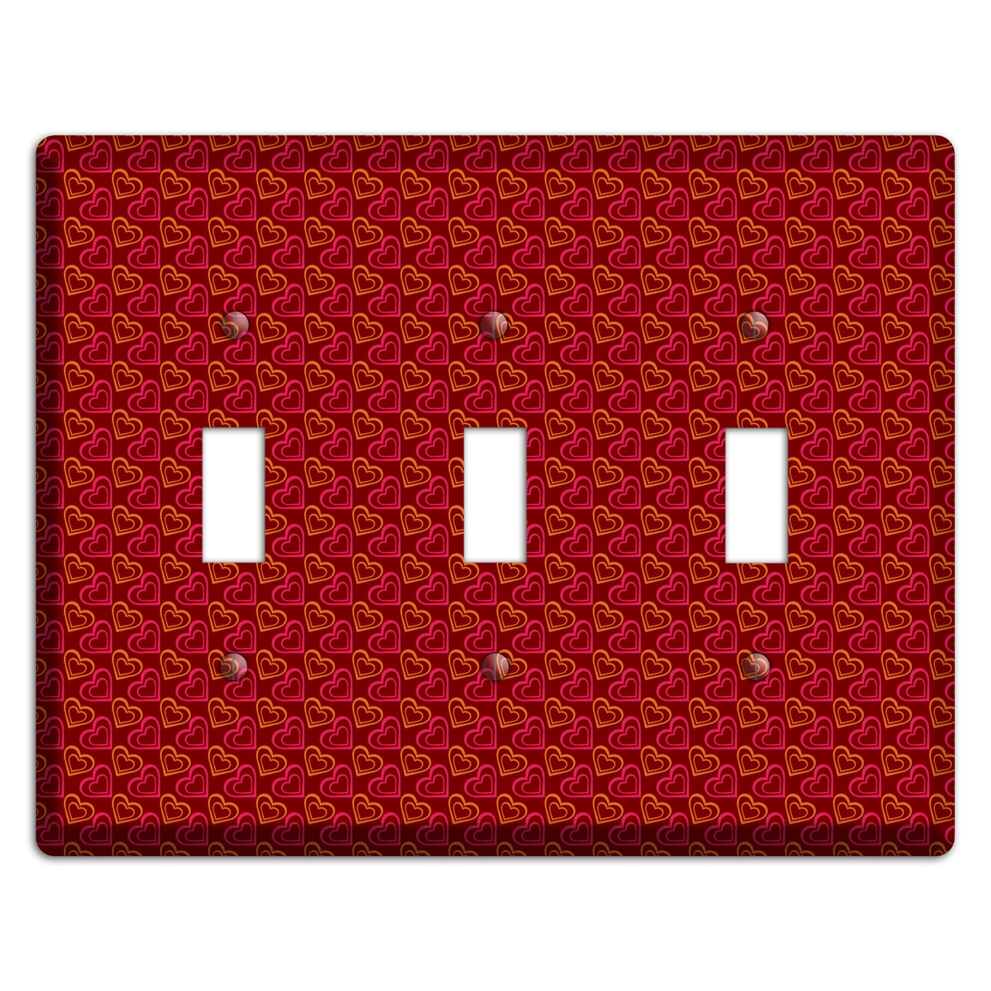 Red and Orange Hearts 3 Toggle Wallplate
