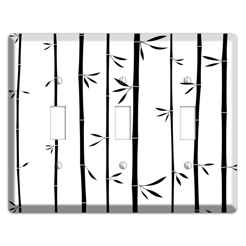 Black and White Bamboo 3 Toggle Wallplate