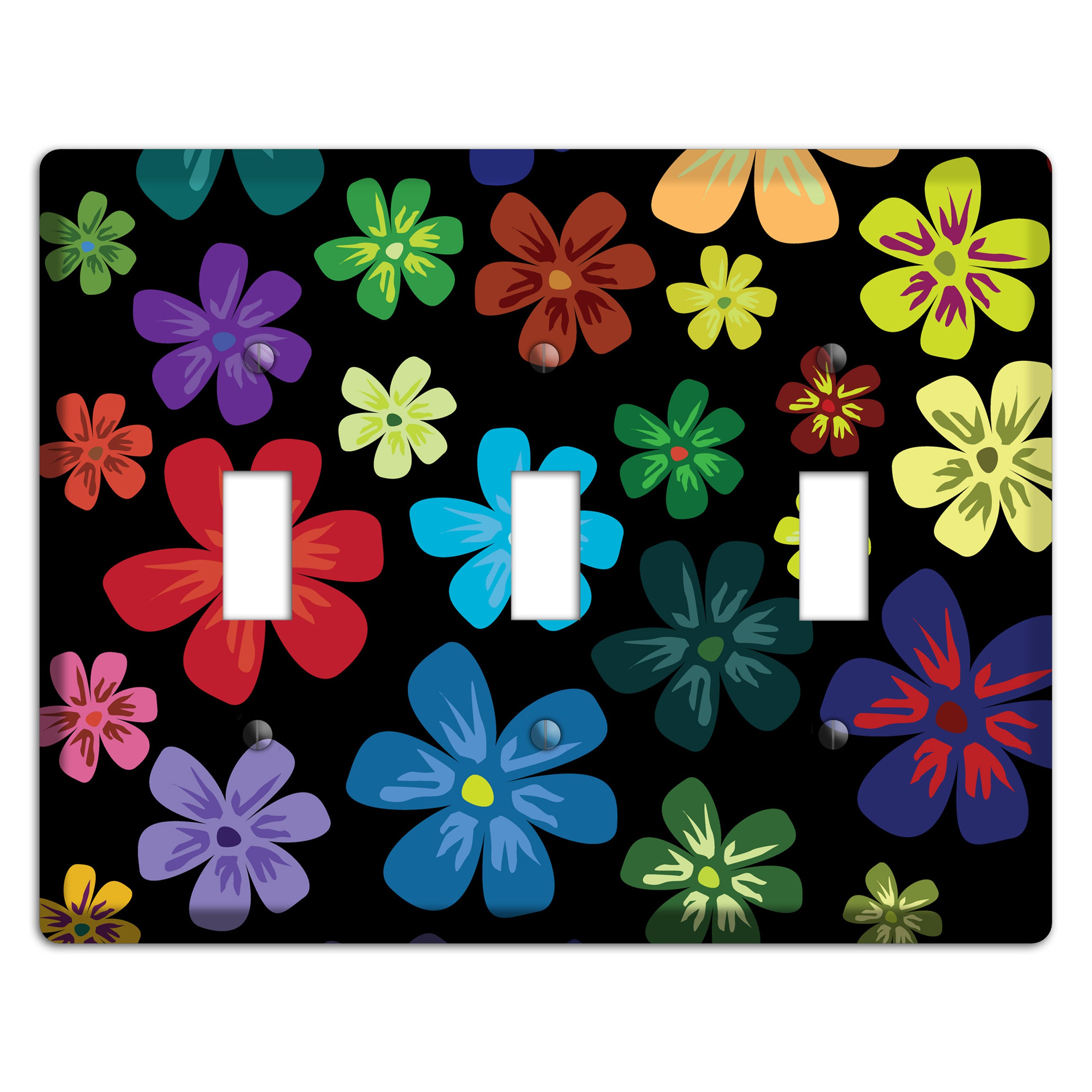 Green Flowers 3 Toggle Wallplate