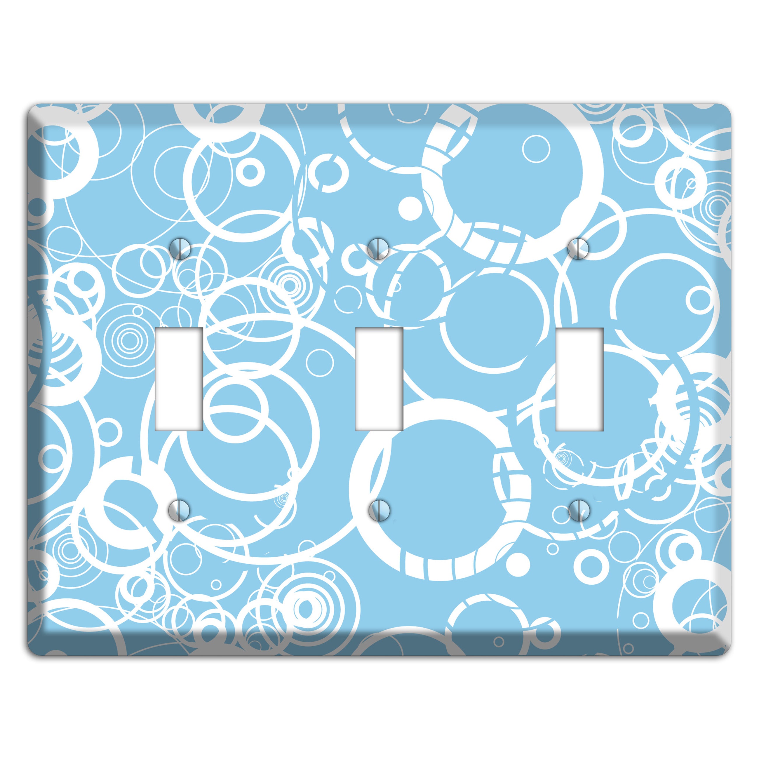Light Blue Circles 3 Toggle Wallplate