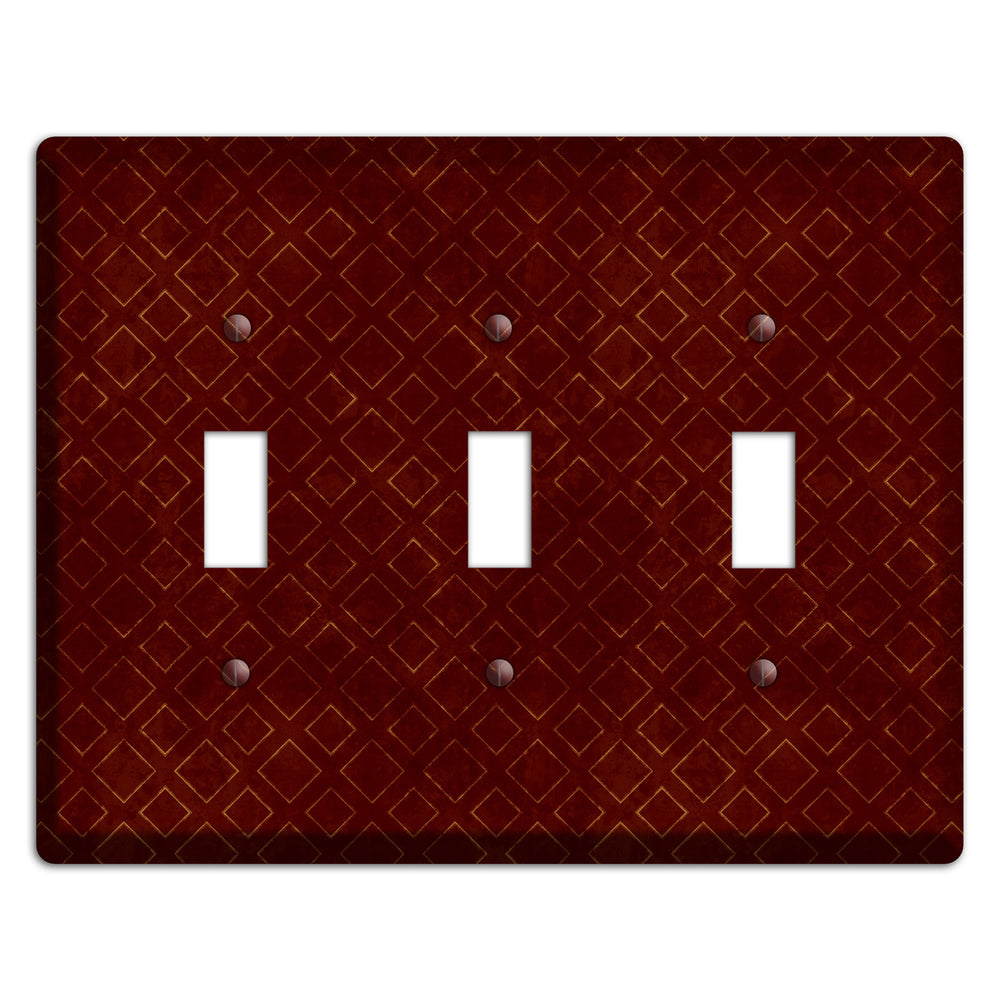 Maroon Diamonds 3 Toggle Wallplate