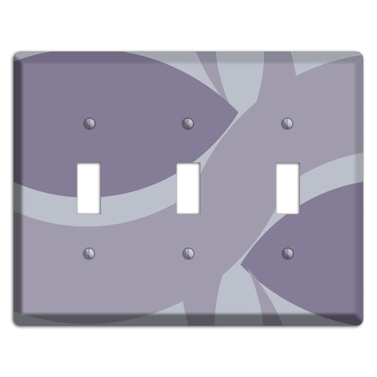 Grey and Lavender Abstract 3 Toggle Wallplate