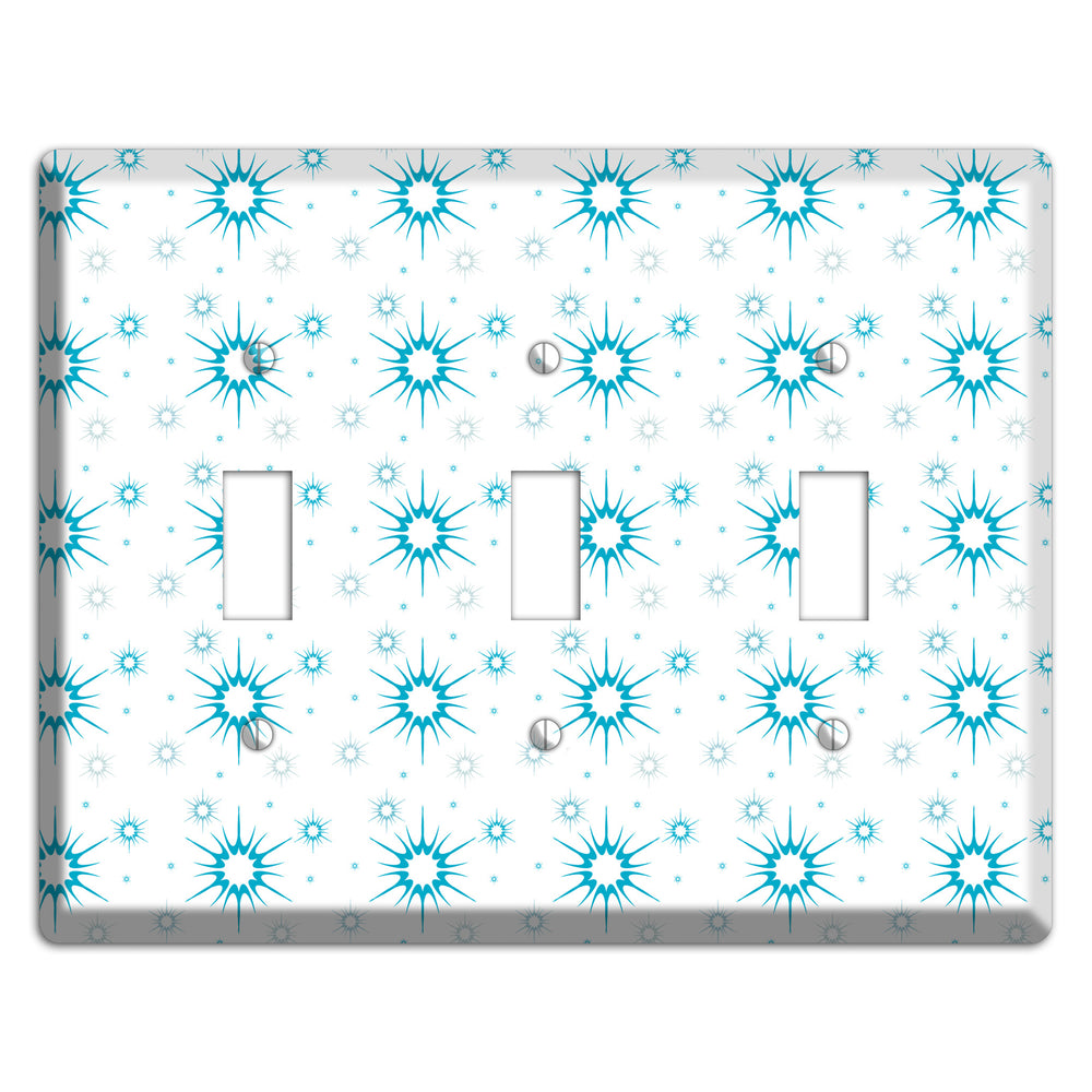 Blue Retro Burst 3 Toggle Wallplate
