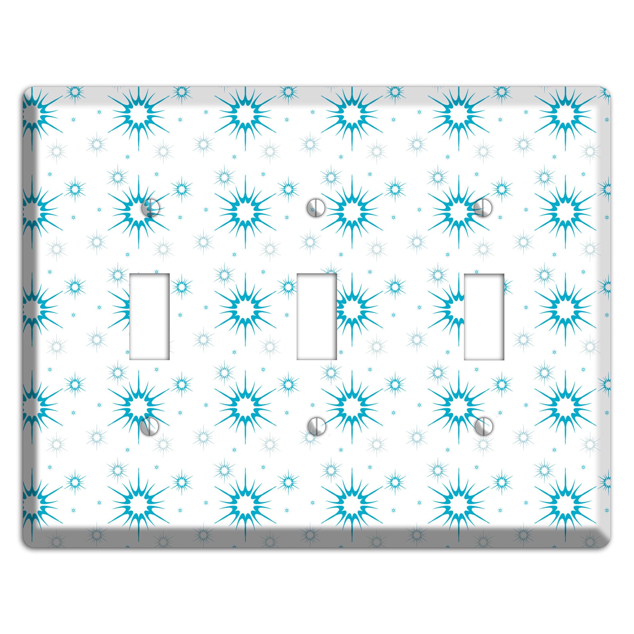 Blue Retro Burst 3 Toggle Wallplate