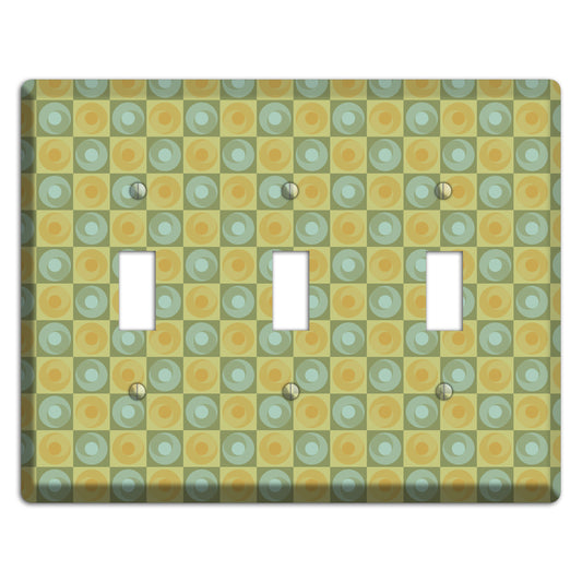 Green and Yellow Squares 3 Toggle Wallplate