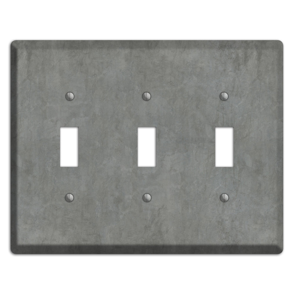 Stucco Grey 3 Toggle Wallplate