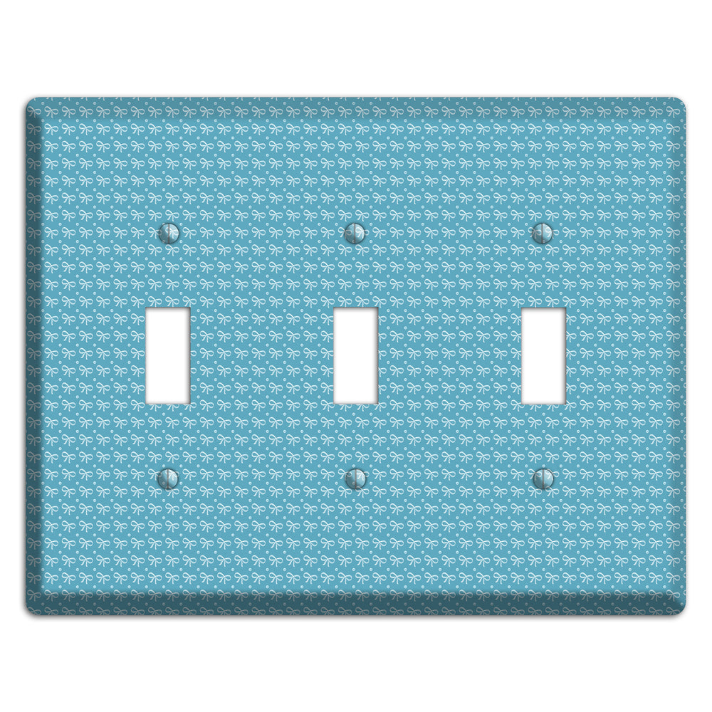 Turquoise Bows 3 Toggle Wallplate