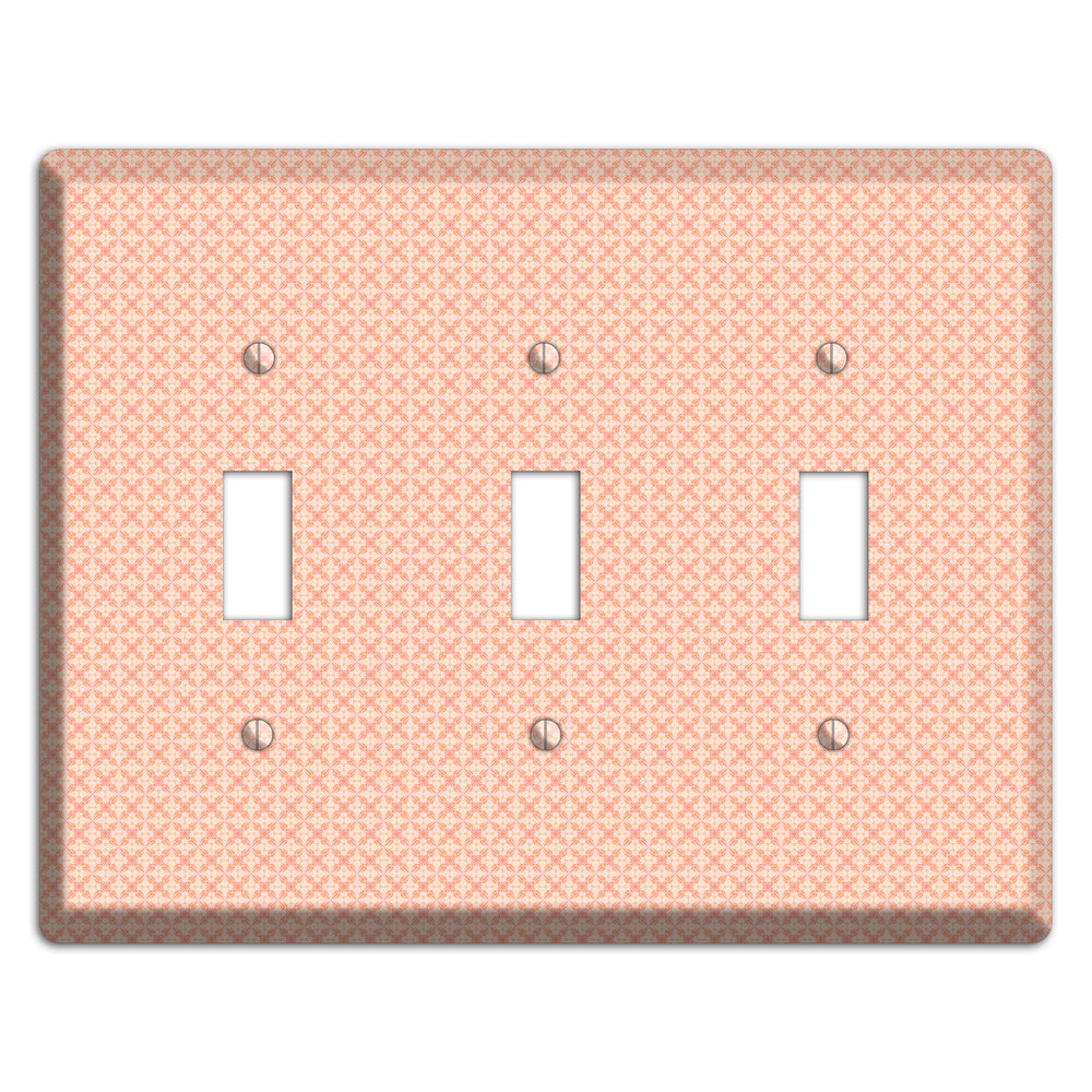 Peach Quatrefoil 3 Toggle Wallplate