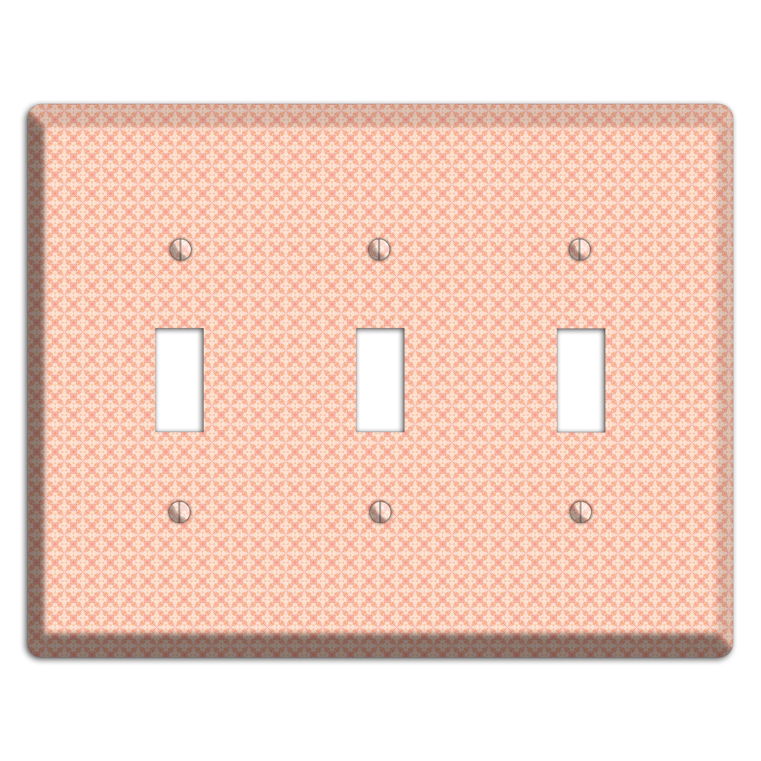 Peach Quatrefoil 3 Toggle Wallplate