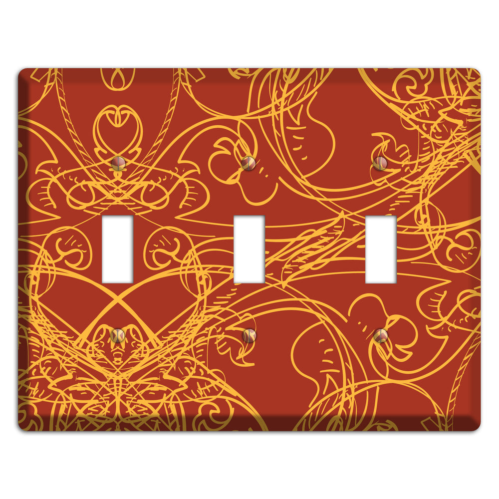 Red Deco Sketch 3 Toggle Wallplate