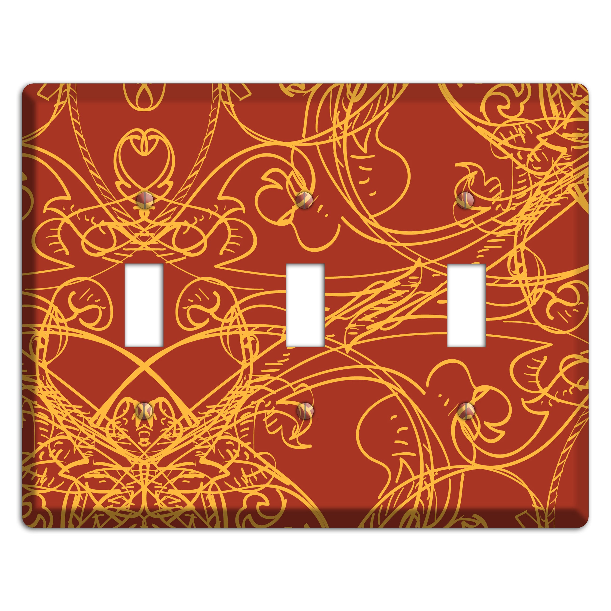 Red Deco Sketch 3 Toggle Wallplate