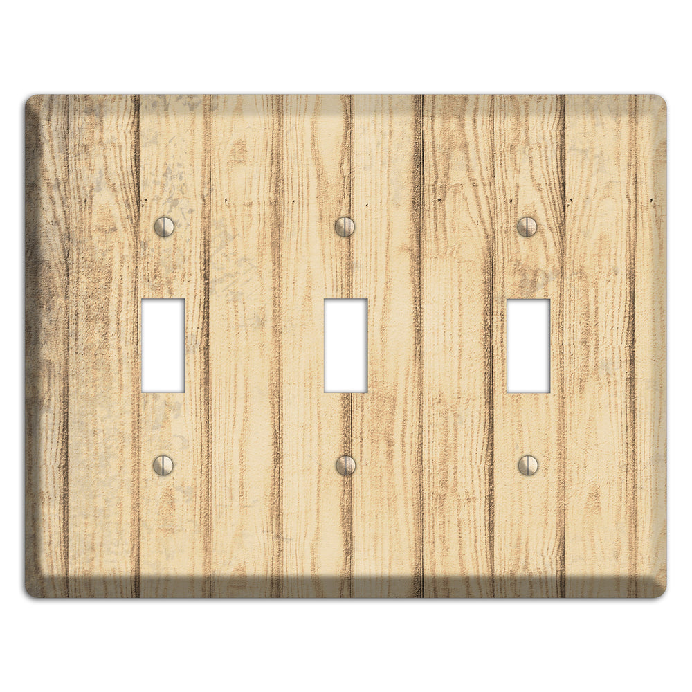 Hampton Weathered Wood 3 Toggle Wallplate